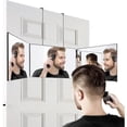 thumbnail image 2 of Nuevo espejo de maquillaje 360 grados plegable baño vista trasera triple altura ajustable peluquería afeitado herramienta cosmética, negro sin LED, 2 of 6