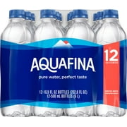 Aquafina Purified Drinking Water, 16.9 fl oz, 12 Pack Plastic Bottles