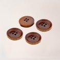 thumbnail image 4 of 10pcs High-End Round Concave Design Four Hole Brown Colour Wood Button for Sewing Scrapbooking Crafts, 4 of 9