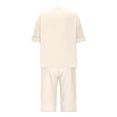 thumbnail image 6 of 2 Piece Sets for Women Summer Shorts Oversized Short Sleeve and Bermuda Shorts Lounge Sets Matching Outfits Clothing Beige S, 6 of 7