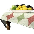 thumbnail image 4 of Red Green Stars Tablecloth, Mid Century Abstract Geometric 1950s Christmas Stars Diamonds Table Cloth Cover for Dining Room Kitchen Decoration Rectangle(60x102in), 4 of 6