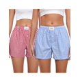 thumbnail image 1 of Pantalones de pijama Viakeo para mujer, calzoncillos tipo bóxer de algodón a cuadros, x2, 1 of 6