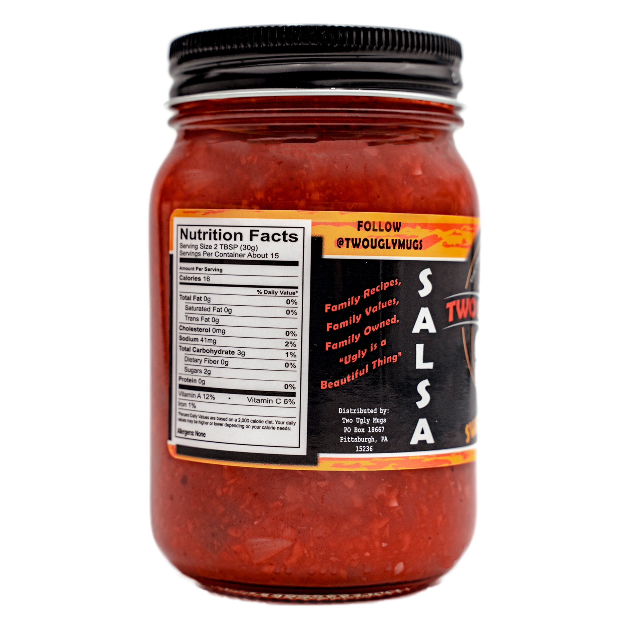 (3 pack) Two Ugly Mugs Salsa Sweet Heat, All Natural Mild Salsa, 16 oz