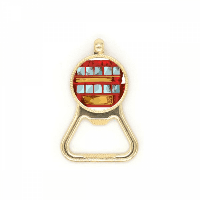 Cartoon Doubledecker Britain Country Beer Bottle Cap Opener Stainless Steel Key Chain