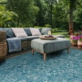 thumbnail image 3 of SAFAVIEH Courtyard Darin Botanical Indoor/Outdoor Area Rug, Turquoise, 8' x 10', 3 of 6
