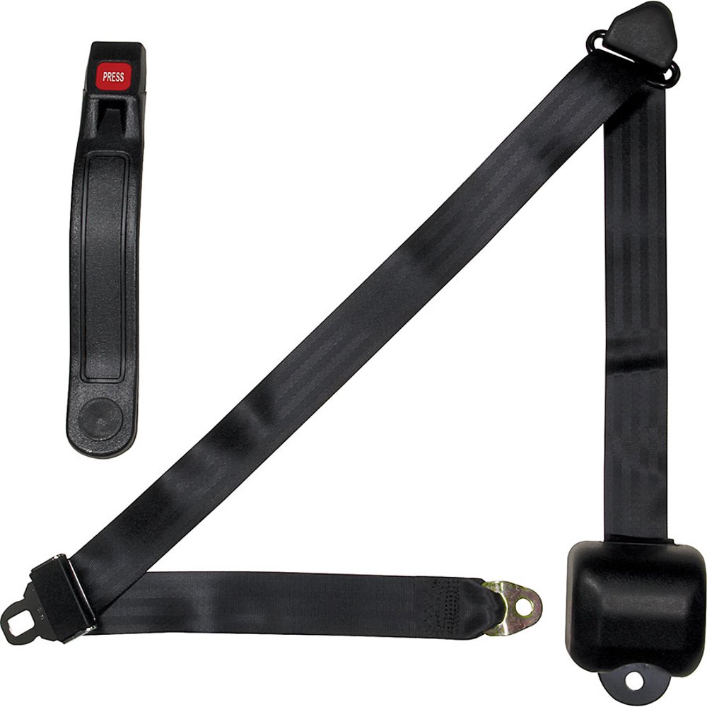 Allstar Performance Lap/Shoulder Seat Belt Push Button Buckle Black P/N