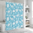 thumbnail image 6 of Tropical Plants Shower Curtain, Waterproof Shower Curtains for Bathroom, Summer Modern Abstract Camels Sky Blue Washable Fabric Bathtub Curtain Set Bath Decor with 12 Hooks Long 72"x84", 6 of 8