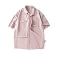 thumbnail image 3 of USNSM Mens Linen Shirts Short Sleeve Classic Fit Button Down Shirts Wrinkle Free Casual Vacation Beach Summer Tops Pink XXXL, 3 of 7
