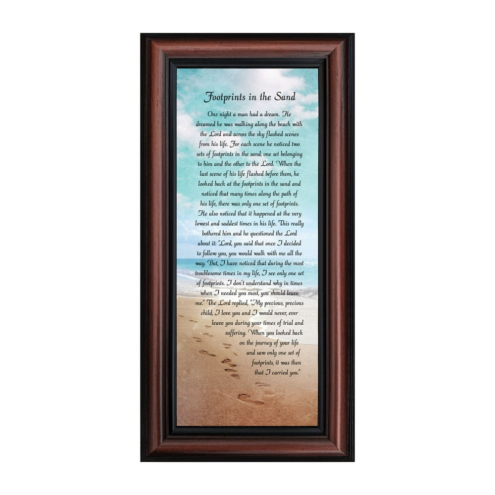 Footprints in the Sand Inspirational Wall Art, Beach Decor, Christian