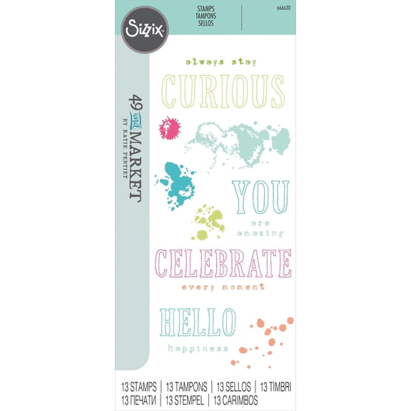 Sizzix Clear Stamps by 49 & Market- Hello You Sentiments 13/Pkg
