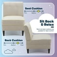 thumbnail image 6 of Serta Copenhagen Slipper Chair, Polyester Woven Fabric, Tufted Backrest, Sinuous Spring Cushion Seat Cream, 6 of 10