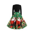thumbnail image 4 of FASHIONWT Women Christmas Skater Dress Vintage Party Knee Length Dress, 4 of 5