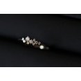 thumbnail image 5 of Anillo de mujer con diamantes irregulares y estrellas bañados en oro de 14 quilates en plata de ley S925, anillo extremadamente fino, 5 of 5