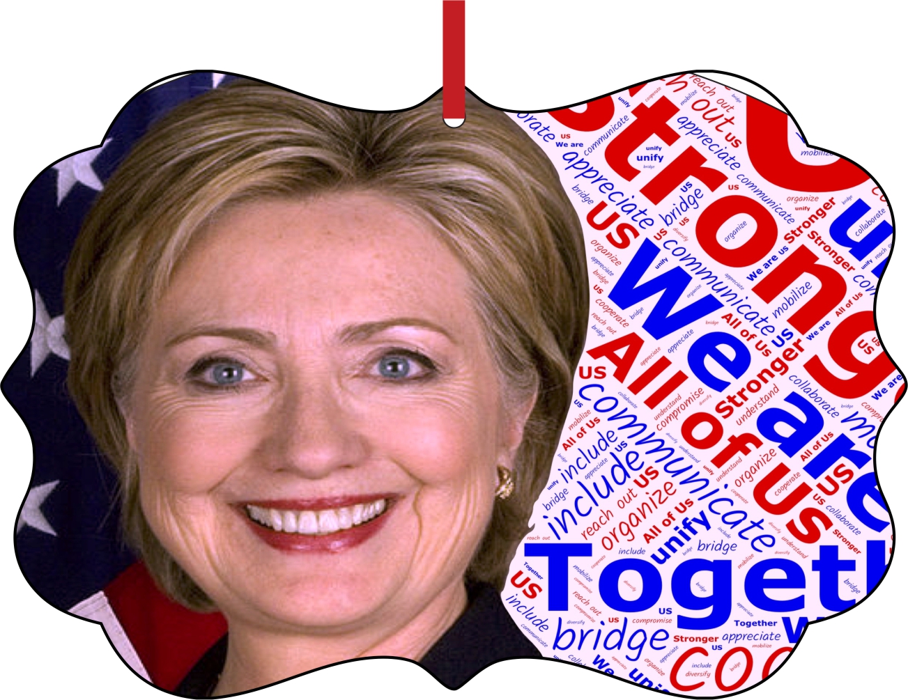 Hillary Clinton Christmas Ornament 