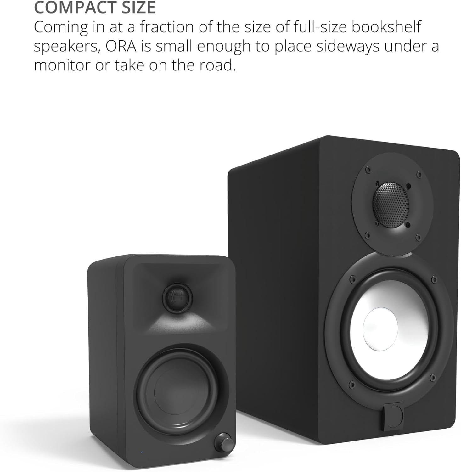 Kanto ORAMW Powered Reference Bluetooth Desktop Speakers - White Pair with 3 Year Amber Protection Plan (2024)
