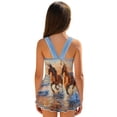 thumbnail image 3 of FUIALDOLG Running Horse Swimwear Summer Sleeveless Swimsuits Girls One Piece Swimsuit with Skirt Crewneck Skirted Bathing Suit,6-7Y, 3 of 7