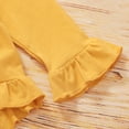 thumbnail image 6 of KIMI BEAR Toddler Girls Outfits 2T Infant Girl Fall Winter Outfits 3T Infant Girl Classic Long Sleeve Peplum Tops + Leopards Prints Pipe Straight Pants + Headband 3PCS Set Yellow, 6 of 8