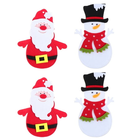 

NUOLUX 4 Pcs Felt Beautiful Silverware Bags Crafted Decors Cartoon Christmas Pendants