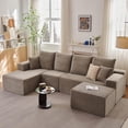 thumbnail image 7 of ODUWA 135" U-Shaped Modular Sectional Sofa, Boneless Cloud Couch for Living Room & Bedroom, Camel, 7 of 7