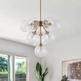 thumbnail image 3 of 10-Light Ceiling Light with Glass Shade, 20.47 inch Modern Adjustable Pendant Light Fixtures for Dining Room, Living Room. Restaurant, 3 of 8