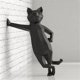 thumbnail image 5 of Figurita de gato de Origami geométrica 3D brillar hecha a mano negro 1 ud, 5 of 5