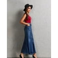 thumbnail image 6 of HLSOHJP Autumn New Women's Denim Mermaid Skirt Fashion Elastic Slim Pack Hips Long Jeans Skirt Casual Female Clothing S-XL, 6 of 6