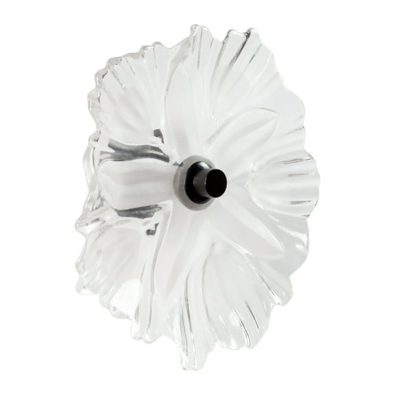Fiore Hand Blown Art Glass Wall Décor, White Frost, 10" Diameter