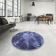 thumbnail image 4 of Ahgly Company Machine Washable Indoor Square Transitional Sky Blue Area Rugs, 7' Square, 4 of 7