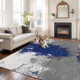 thumbnail image 2 of Navy Blue Cement Gray Area Rugs 6'x9', Washable Small Throw Rugs for Kitchen Dining room, Modern Abstract Art Blue Indoor Outdoor Rug Non-Slip Low Pile Carpet Runner Reversible Floor Mats, 2 of 8