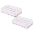 thumbnail image 1 of Oleegame 2PC Produce Storage Large Capacity Egg Holder For Refrigerator Egg Fresh Storage Box For Fridge Egg Storage Container Organizer Clear Plastic Storage Container Pink, 1 of 9