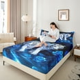thumbnail image 4 of Castle Fairy Tiger Animal Twin Sheet Sets 3pcs for Teens,Chic Floral Blue Rose Twin Fitted Sheet Microfiber,Woodland Wildlife Breathable Flat Sheet,Microfiber Bedroom Decor, 4 of 7