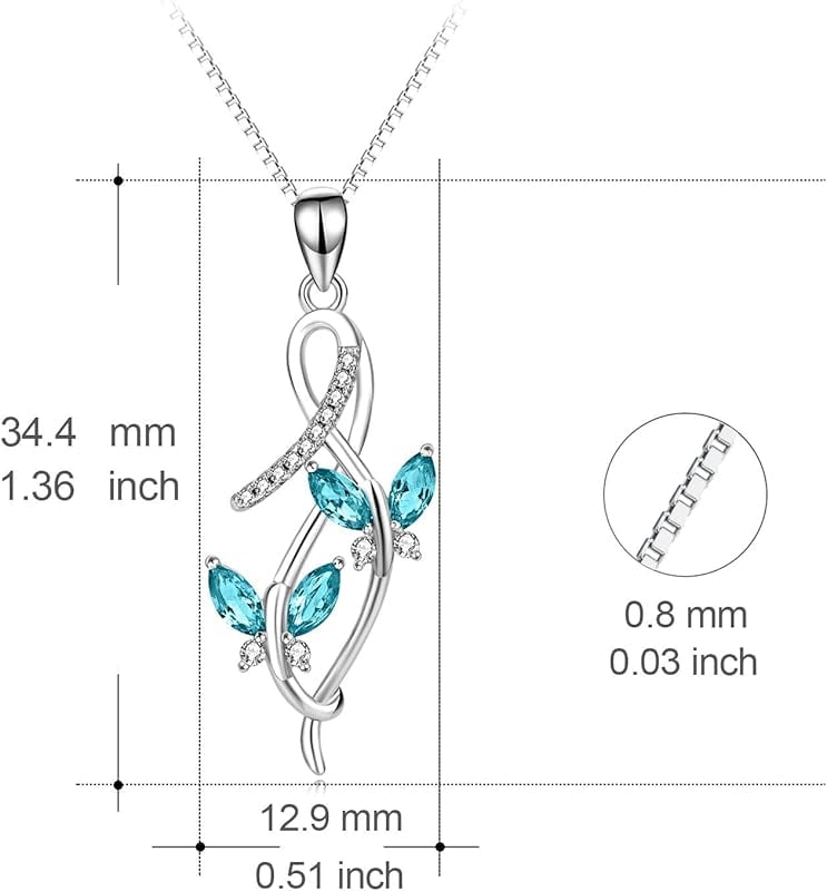 SISGEM Anniversary Jewelry Gifts for Her, 925 Sterling Silver Infinity Butterfly Pendant Necklace with Birthstone Crystal from Austria, Birthday Christmas Jewelry for Women 18 Inches (Gift Box)