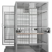 A&E Cage Co. Double Flat Top Macaw Cage-Black