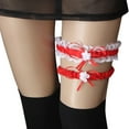 thumbnail image 4 of JDEFEG Lace Garter Belt Set Bridal Wedding Garter Gift for Bride Party Ring Lace Garter Leg Throw Weddings Women Bridal for Elastic Bridal Supplies Red, 4 of 4