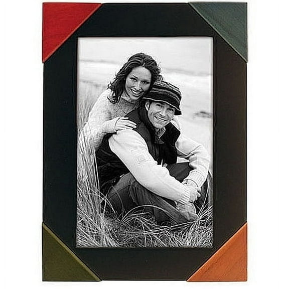 HANDICRAFT ebony base with multi-color corners - 4x6