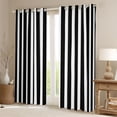 thumbnail image 2 of Manfei Geometric Stripe Kitchen Curtains,Contemporary Minimalist Black Out Curtains Pack of 2 (42x63 Each), Black White, 2 of 6