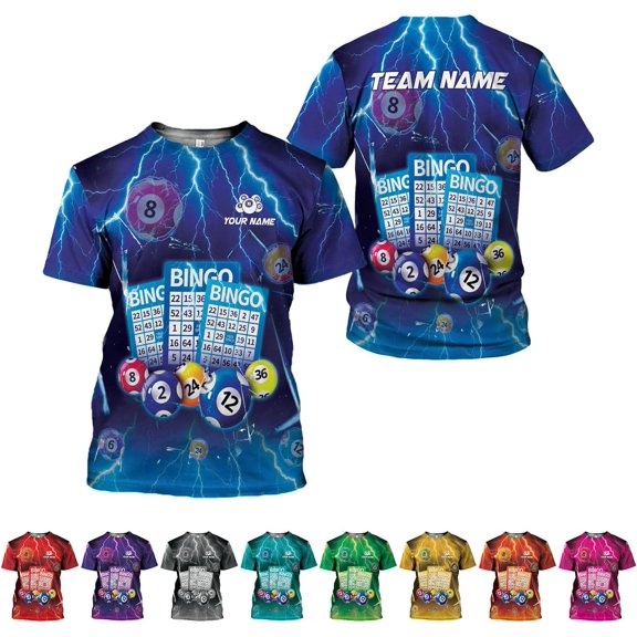 Custom Bingo Shirts for Women Bingo Lover Casino Players T-Shirt Funny Bingo Shirts Gifts Funny Bingo Player Game Lover Gift (Blue, S)