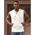 thumbnail image 3 of IDOPIP Men's Hooded Tank Top Sleeveless Pullover Top with Pocket Hoodies Muscle Gym Shirts S-XL, 3 of 10