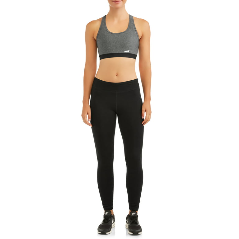 Avia Ladies Racerback Black Sports Bra with Med Support & Compression Teen  SMALL
