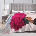 UltraSoft Micro Fleece Blanket,African American Girls 3D Colorful Pink