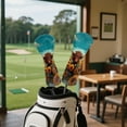 thumbnail image 4 of Yuyamidu Highland Cow Golf Club Headcover Sunflowers Golf Head Protective Cover Waterproof PU Leather Driver Fairway Wood Hybrid Head Cover, 4 of 8