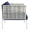 thumbnail image 2 of Modway Harmony Fabric Basket Weave Patio Armchair in Taupe/Navy, 2 of 6