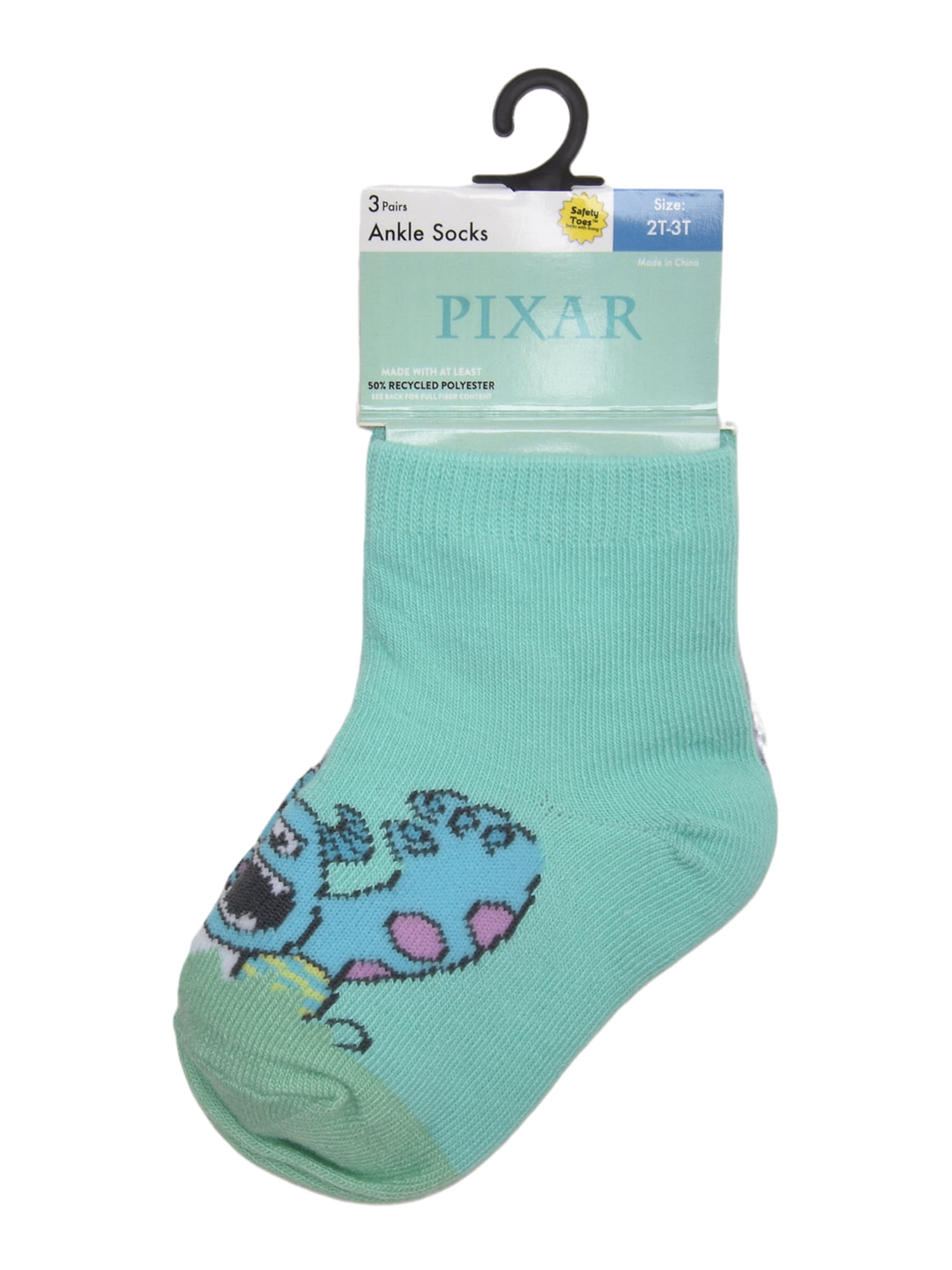Monsters Inc. Unisex Toddler Ankle Easter Socks, 3-pack, Sizes 12M-5T