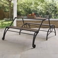 thumbnail image 3 of Weston Home Bastrop Walnut Finish Black Metal Outdoor Convertible Table/Bench, 3 of 12