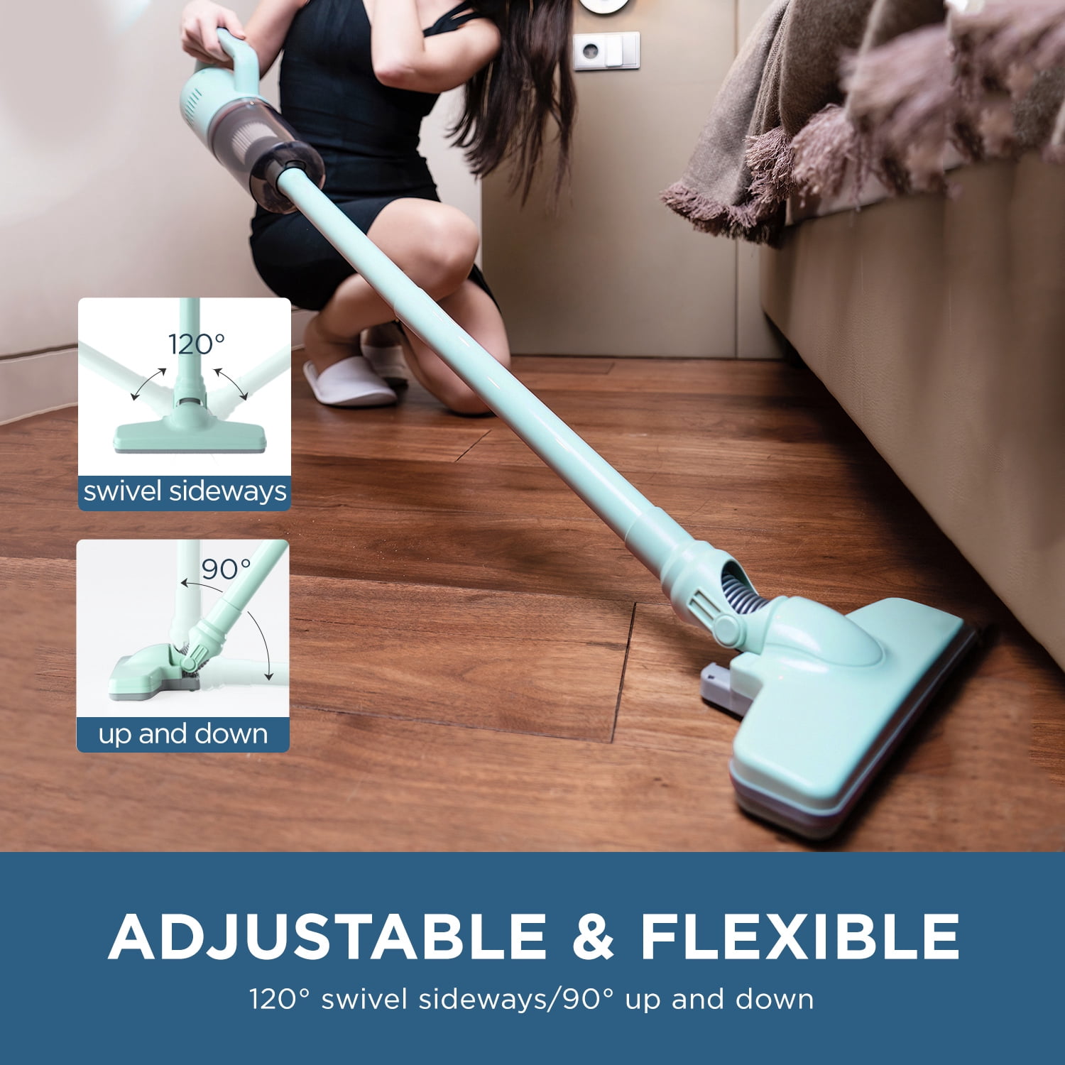 Keromee BX-219 Vacuum Cleaner, 110V-130V, Green with Replacement Crevice Nozzle