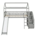 thumbnail image 4 of Clearance! Twin Loft Bed with Two Drawers and Slide, House Bed with Slide,Gray, 4 of 9