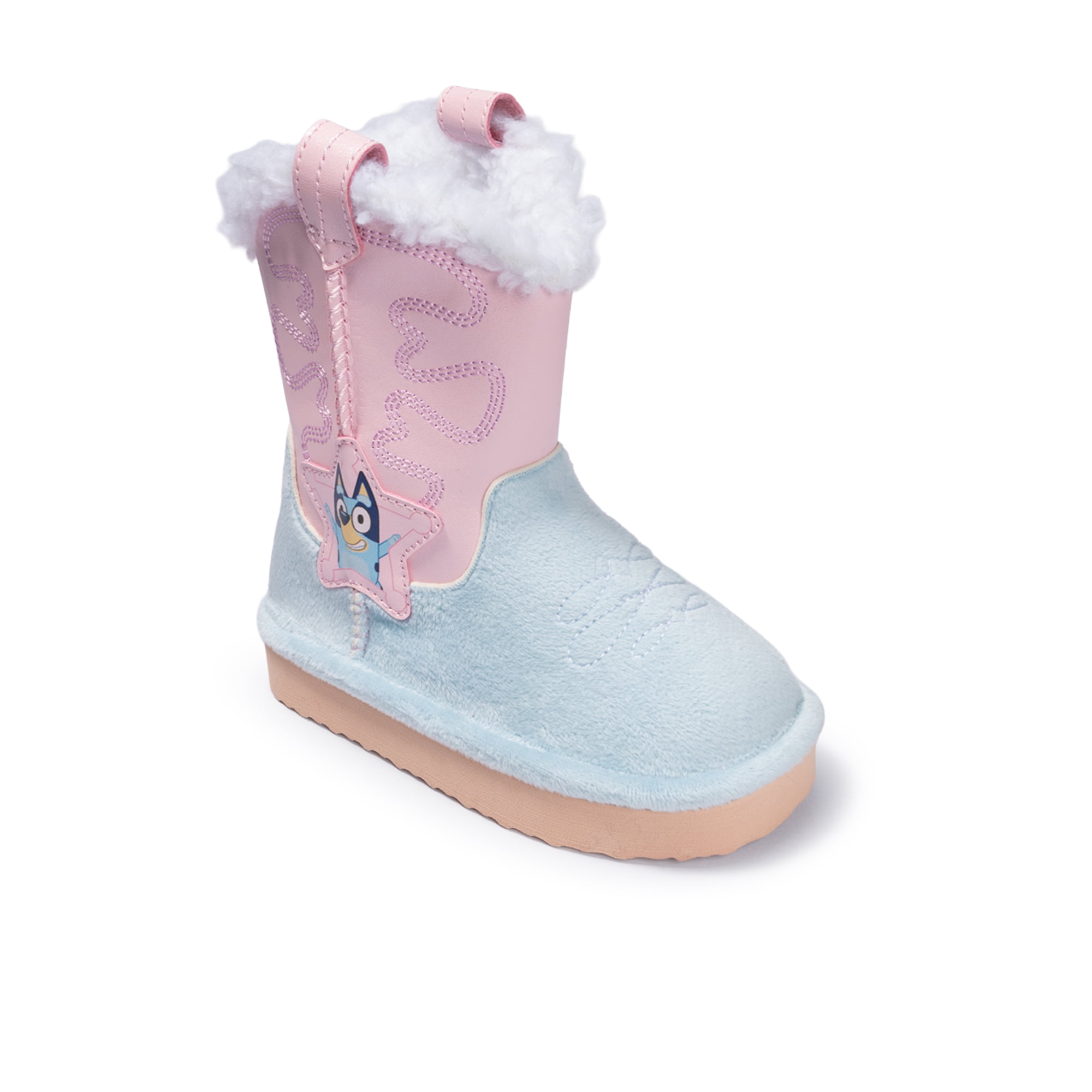 Bluey Toddler Girls Cowgirl Faux Shearling Boots
