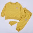thumbnail image 5 of Fozruso Outfit Sets For Girls Toddler Kids Baby Girl's Boys Cartoon Bear Hoodie Sweatshirt And Jogger Sweatpants 2 Piece Outfit,5-6 Years(Yellow), 5 of 6
