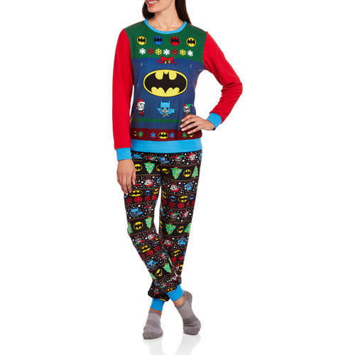 Batman/Joker/Harley Quinn Ugly Pajamas Fleece Sleep Set PJs Christmas NEW w/tags