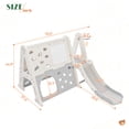 thumbnail image 7 of EUROCO 7-in-1 Toddler Climber and Slide Set Kids Playground Climber Slide Playset with Tunnel, Climber, Whiteboard,Toy Building Block Baseplates, Basketball Hoop Combination for Babies, 7 of 7